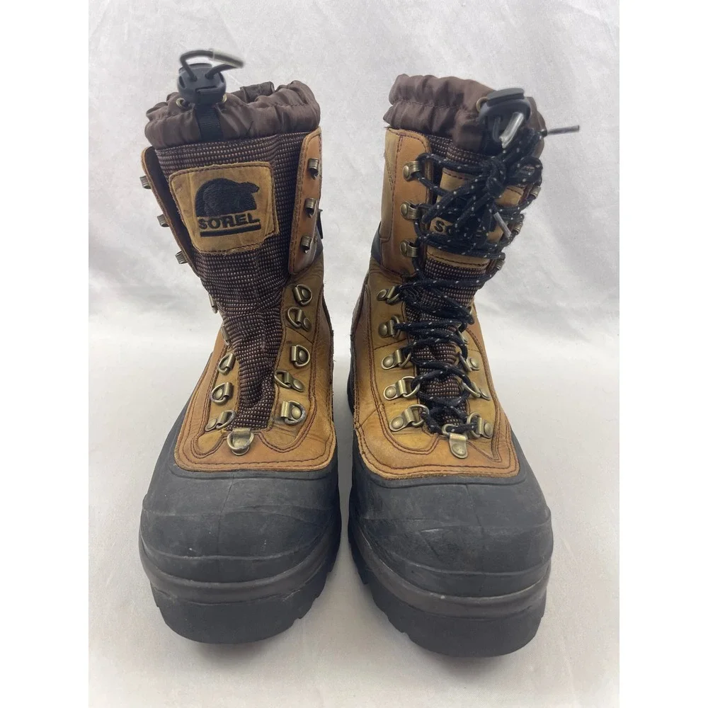 Sorel Conquest Mens Waterproof Winter Boots 400g Thinsulate Tan Black Size 10‎